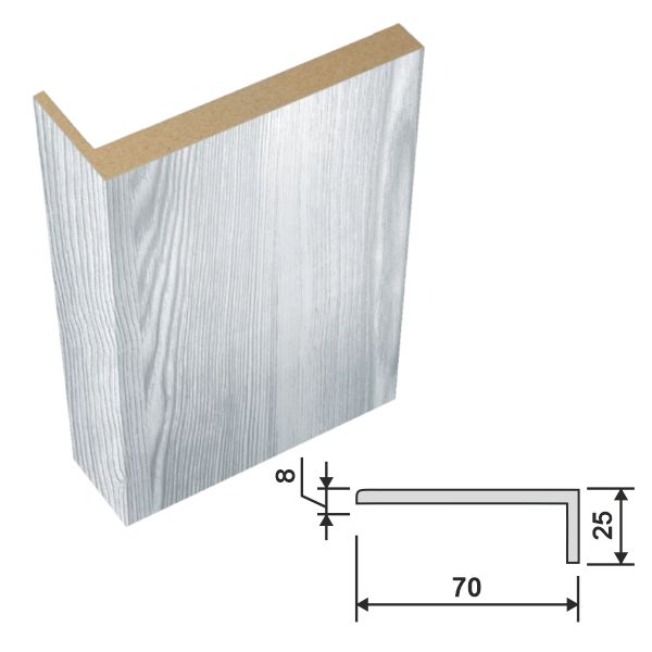 Дверной наличник экошпон телескопический Клен айс 70х25х2200 VELLDORIS