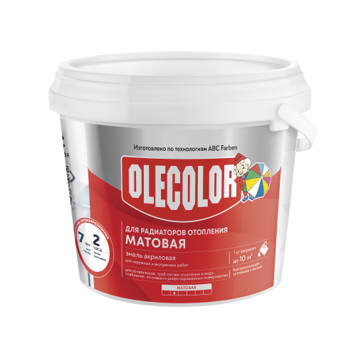 Эмаль акриловая д/радиаторов белая 0,5кг OLECOLOR
