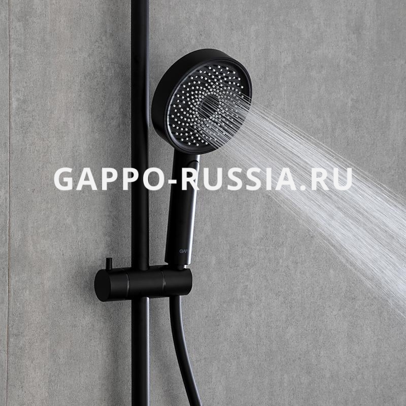 Душевая система GAPPO с верхним душем и ручной лейкой (черный) G2495-86  NEW