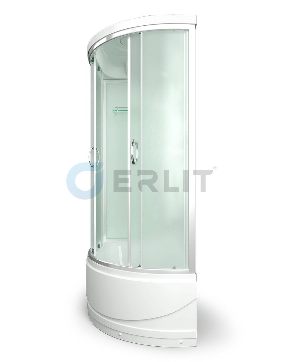 Душ кабина Erlit 120*80*215 арт.ER3512TPL-C3 (L)матов/стекло  высокий поддон тропич душ, ручной душ АКЦИЯ