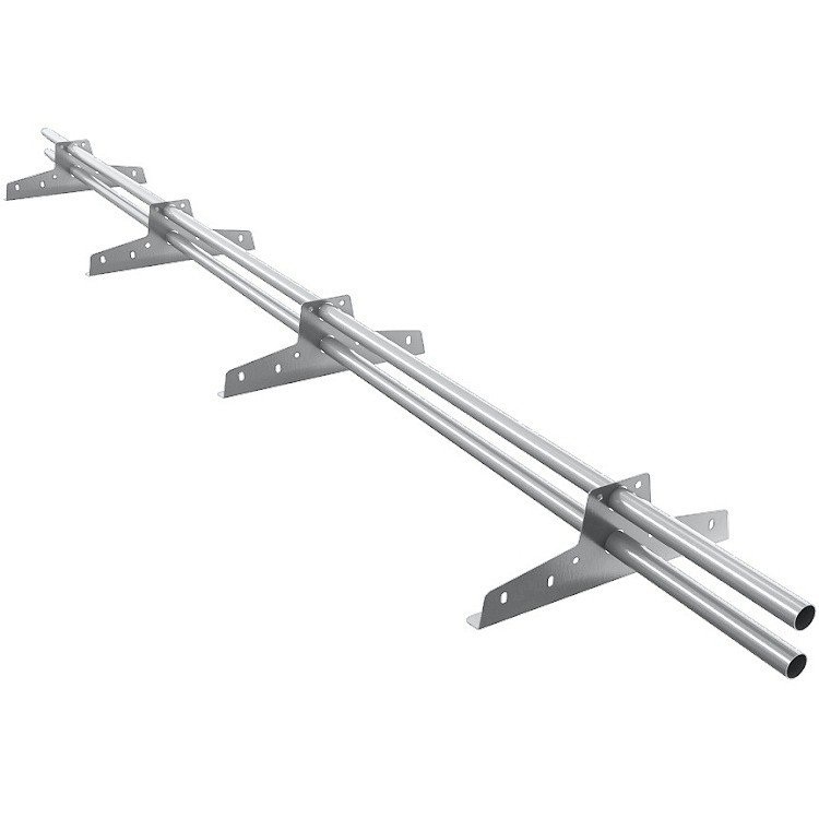 Снегозадержатель трубчатый ЭКО Lite (круглый) ф25/1,2 мм 3000 мм (RAL 7004, серый), 4 опоры