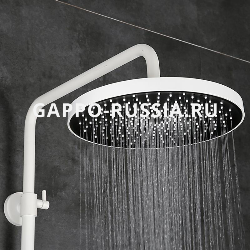 Душевая система GAPPO с верхним душем и ручной лейкой (белый) G2495-88 АКЦИЯ