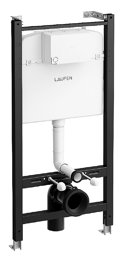 ПЭК Laufen PRO чаша унитаза подвесная Rimless с инсталляционной системой, тонким сиденьем микролифт и клавишей смыва, хром глянец (Z.RU93.0.761.5)