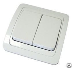 Выключатель 2 клавишный,серия Валери с/у,10А,белый