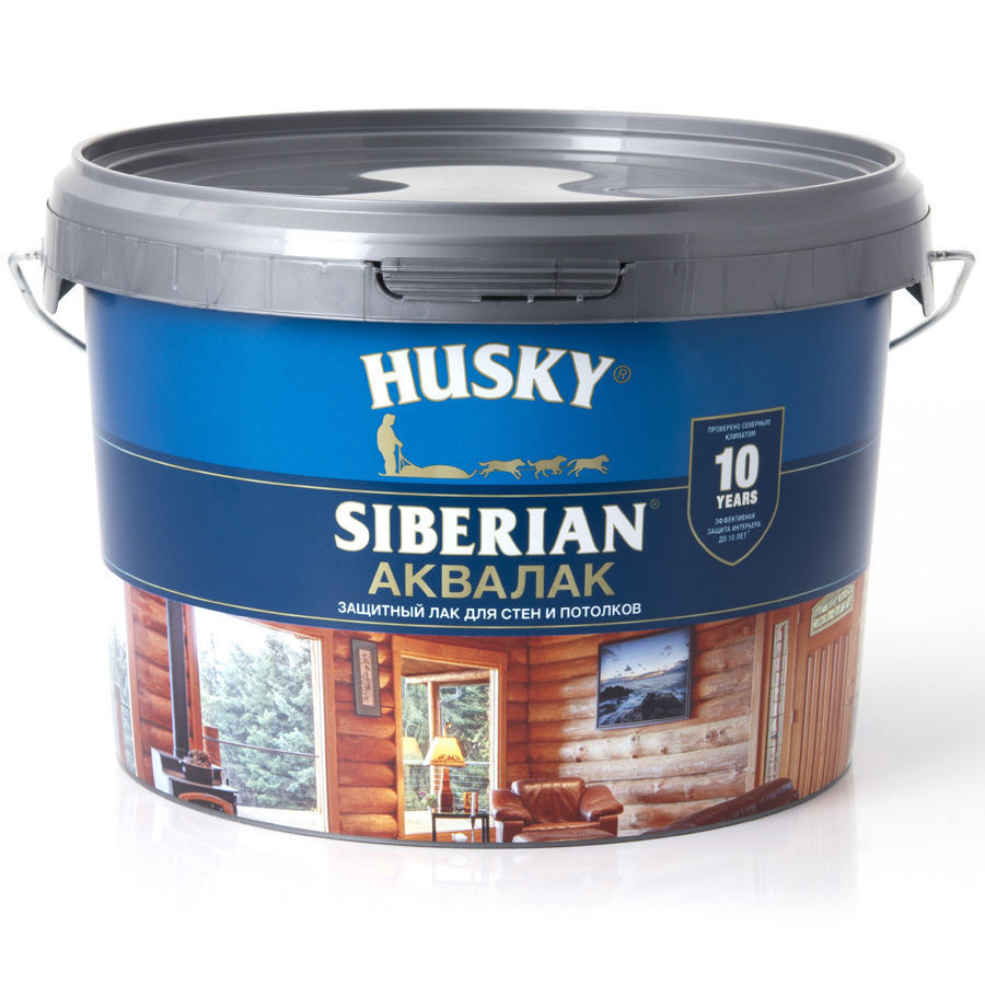 Лак HUSKY SIBERIAN (аквалак) бесцветный, 0,9л Олимп