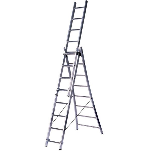 Лестница трехсекционная 10 ступеней универсальная (2,82/4,76/6,46 м), Н3 5310