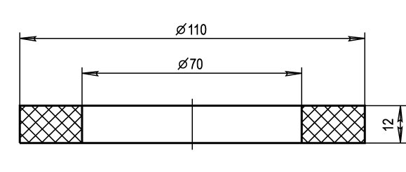 Прокладка уплотнительная между бачком и унитазом (И-ККРПС) 110*70*12 мм  530067