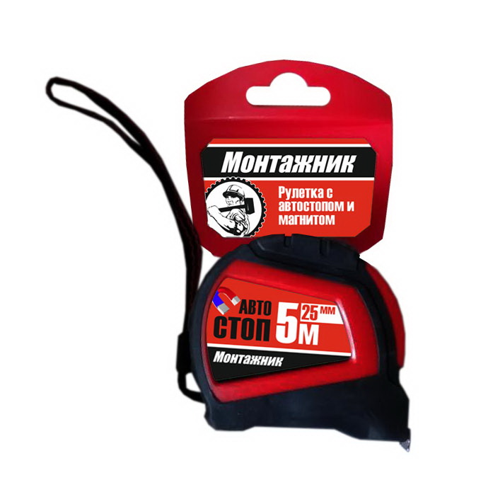 Рулетка с автостоп духкомпон корпус  5 м/25 мм 