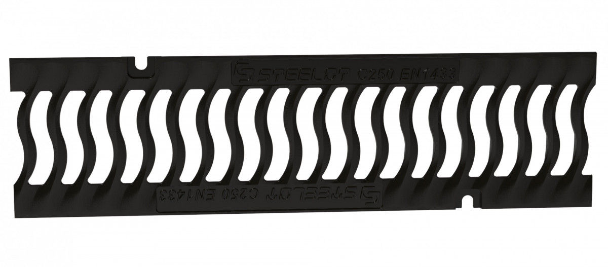 Решетка для лотка чугунная волна SteeStart DN100 C250 (498*136*15) STEELOT арт.P1005C