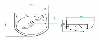 Тумба напольная Vigo Callao 40-1 +(раковина Азов40/WH110254)