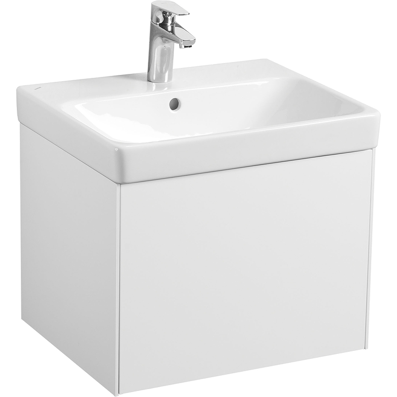 Тумба Aquaton Асти 55 подвесная, белый (1A263101AX2B0)+Раковина AQUATON Адриана 55, белая 1WH501620