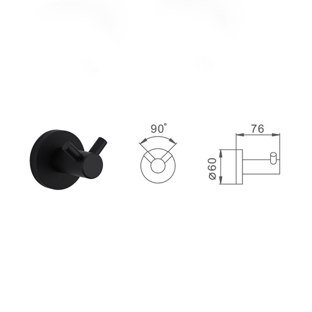 Крючок двойной FRAP F30205-2 (чёрный) нерж сталь SUS304