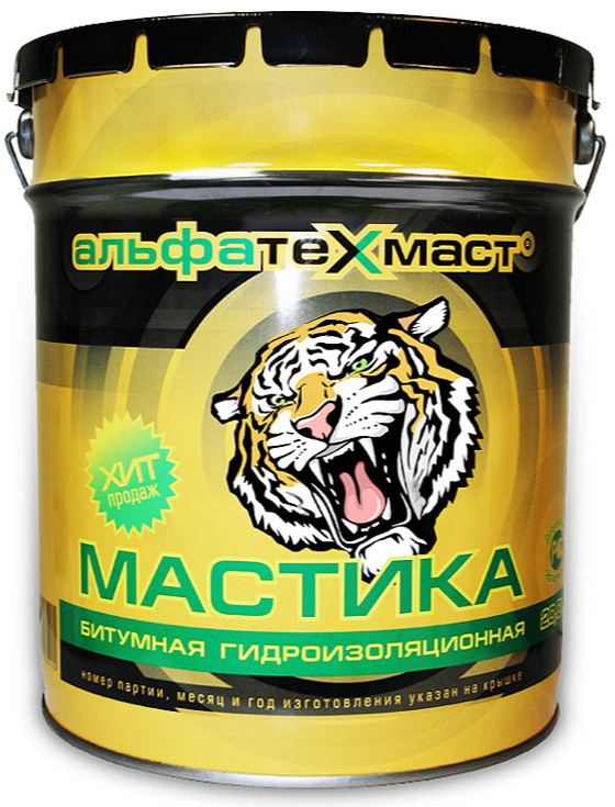 Мастика битумная гидроизоляционная АльфаТехМаст (фундамент) ведро 20 кг/18л (33 шт)