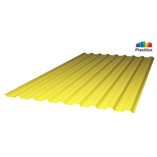 Поликарбонат монолитный кровельный МП - 20 ЖЕЛТЫЙ 2000*1150*0,8 мм
