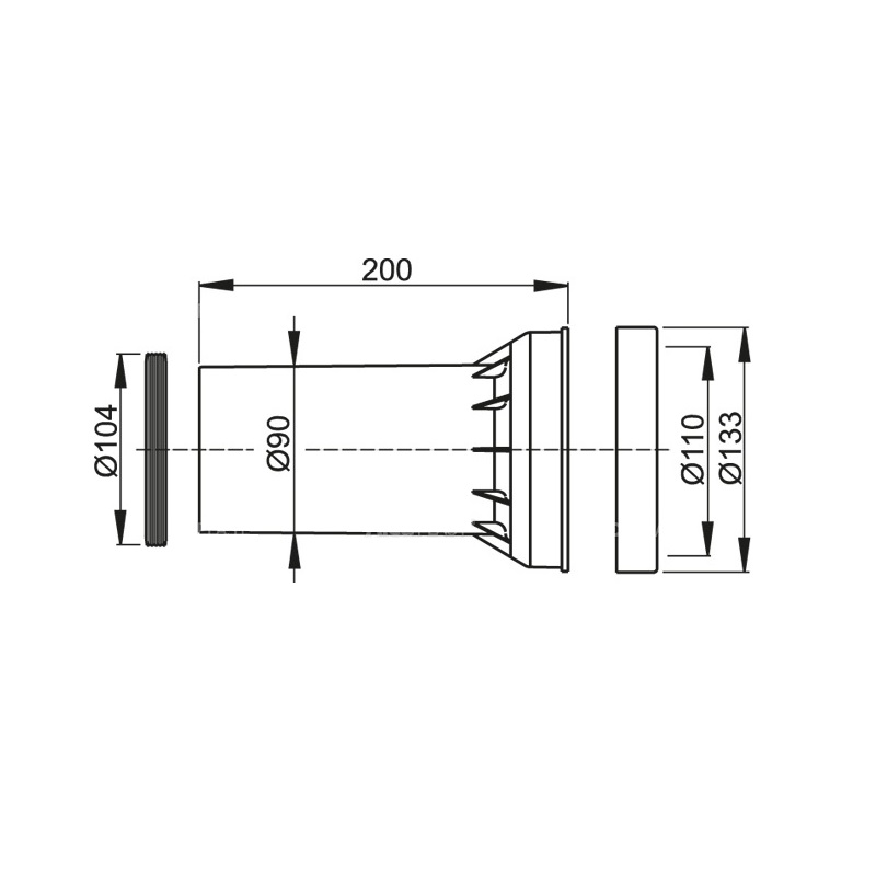 Прокладка + патрубок + уплотнение патрубка Alca Plast (M902)