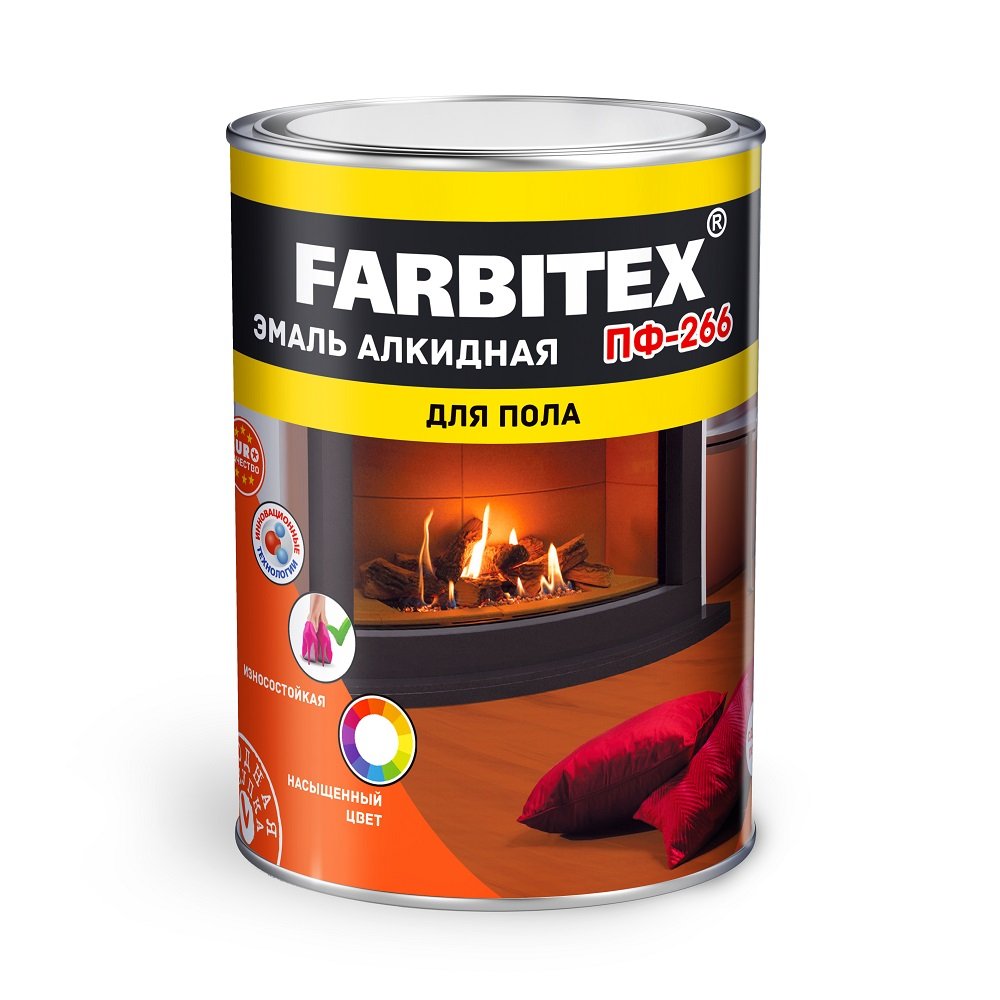 Эмаль ПФ-266 для пола золотистая 0,8 кг  FARBITEX