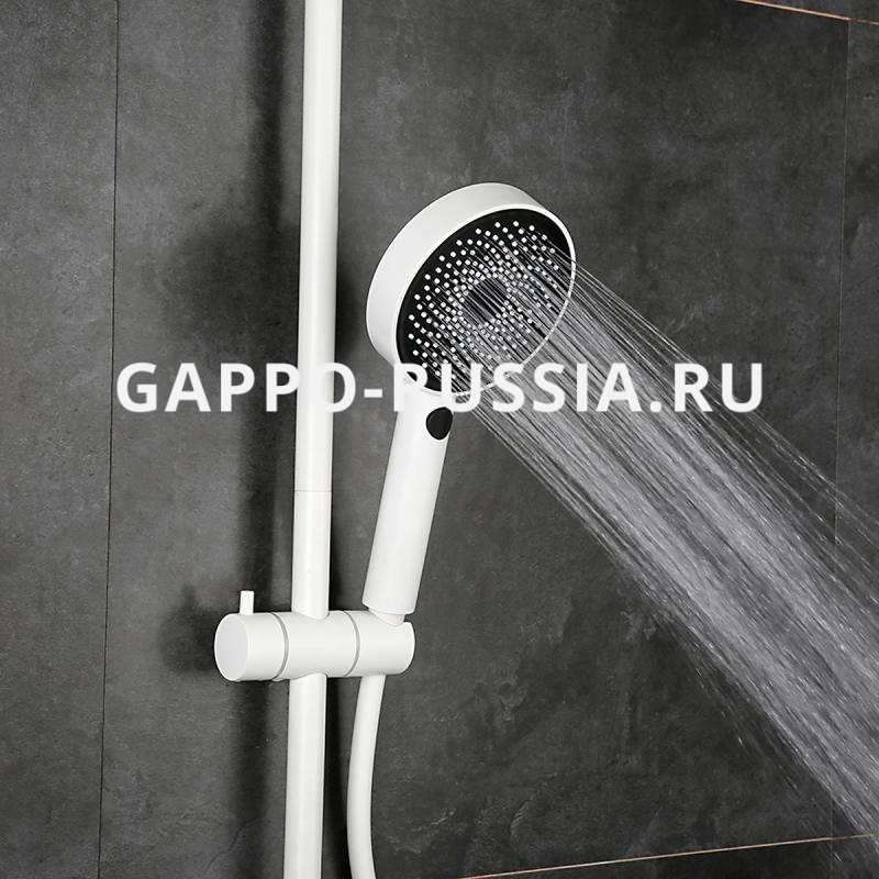 Душевая система GAPPO с верхним душем и ручной лейкой (белый) G2495-88 АКЦИЯ