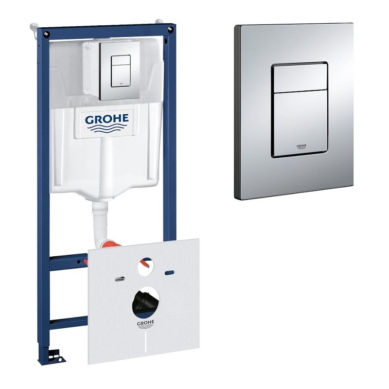Инсталяция д/унитаза GROHE Rapid SL 4в1  6-9 л. 1,13 м арт.38775001 Набор (рама+панель+уголки+шумоизол АКЦИЯ