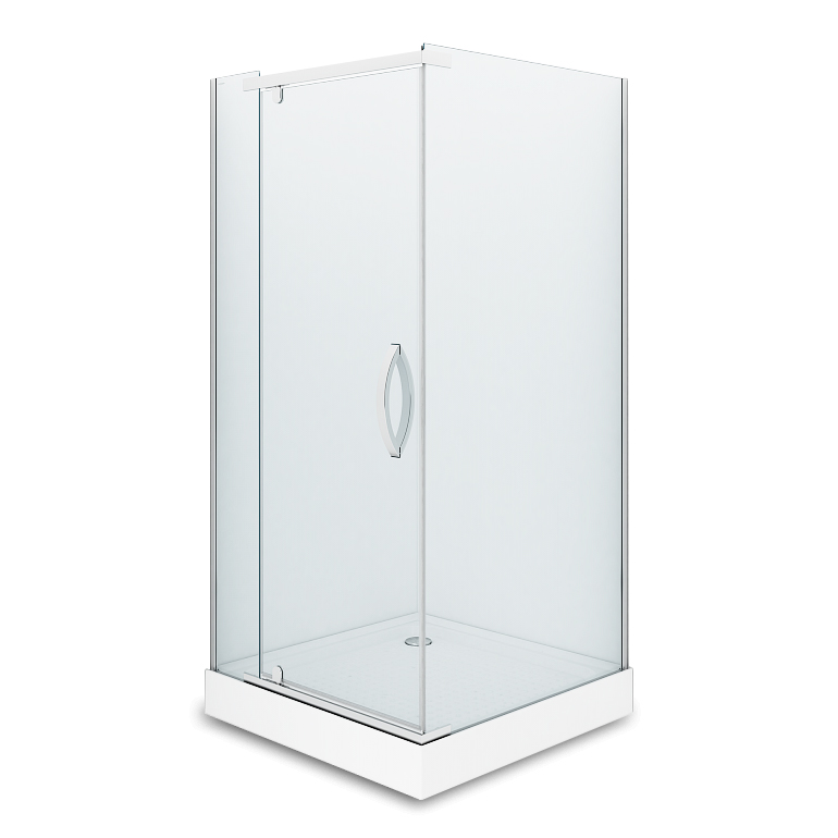 Душевое ограждение ALEX BAITLER™ AB214-90 (900*900*2000)  Стекло прозрачное Толщина стекла 8мм  Профиль  нержавеющая сталь 
