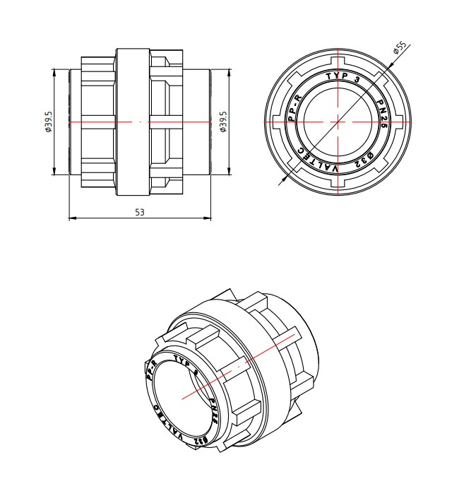 Муфта разъёмная соединительная 32 PP-R VALTEC (VTp.763.0.032)