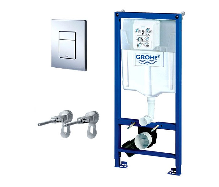 Инсталяция д/унитаза GROHE арт.38772001  (рама 38 528, крепление 38 558 + Skate Air 38 732 квадрат)