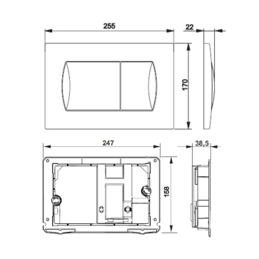 Кнопка смыва Roca ACTIVE PL 62B для ПЭК, хром глянец для  ПЭК GAP 7.8931.0.500.0