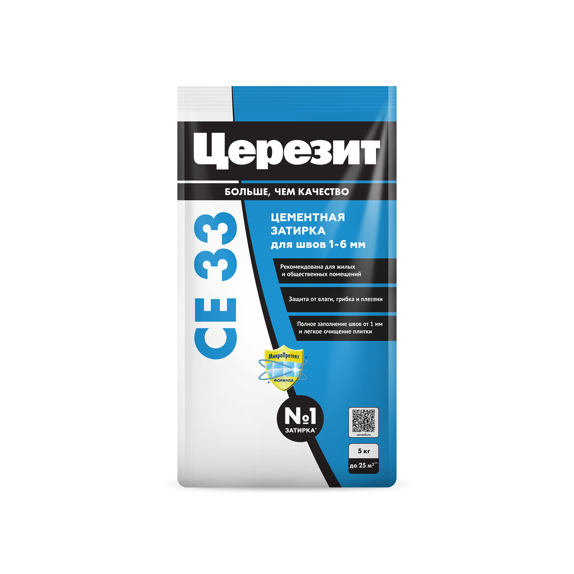 Затирка CE-33 ТЕМНО-КОРИЧНЕВЫЙ супер для швов 1-6 мм 5 кг Церезит