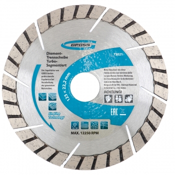 Диск алмазный ф150х22,2мм, турбо-сегментный, сухое резание  GROSS. 73022