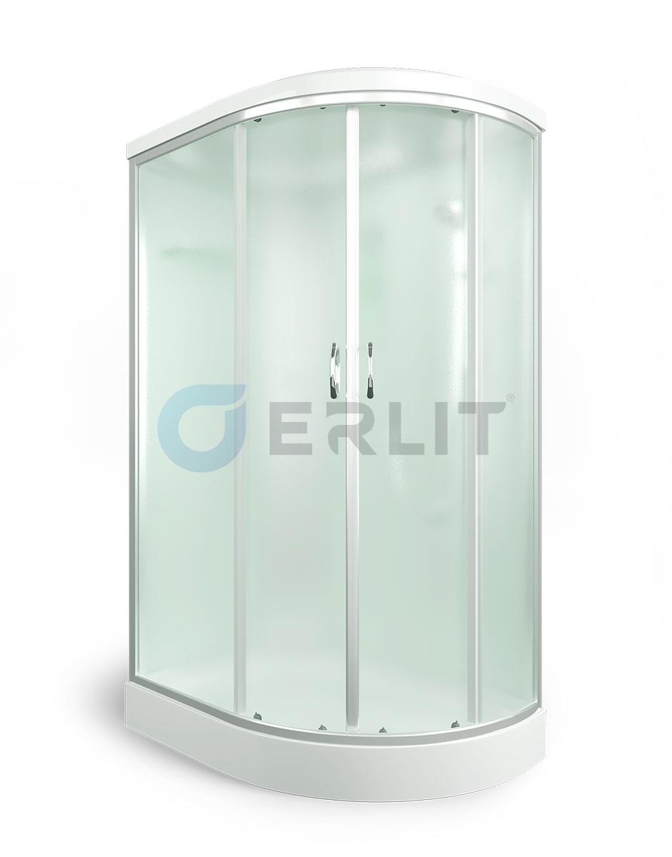 Душ кабина Erlit 120*80*215 арт.ER3512PL-C3 (L)матовое стекло  низкий поддон тропич душ, ручной душ АКЦИЯ