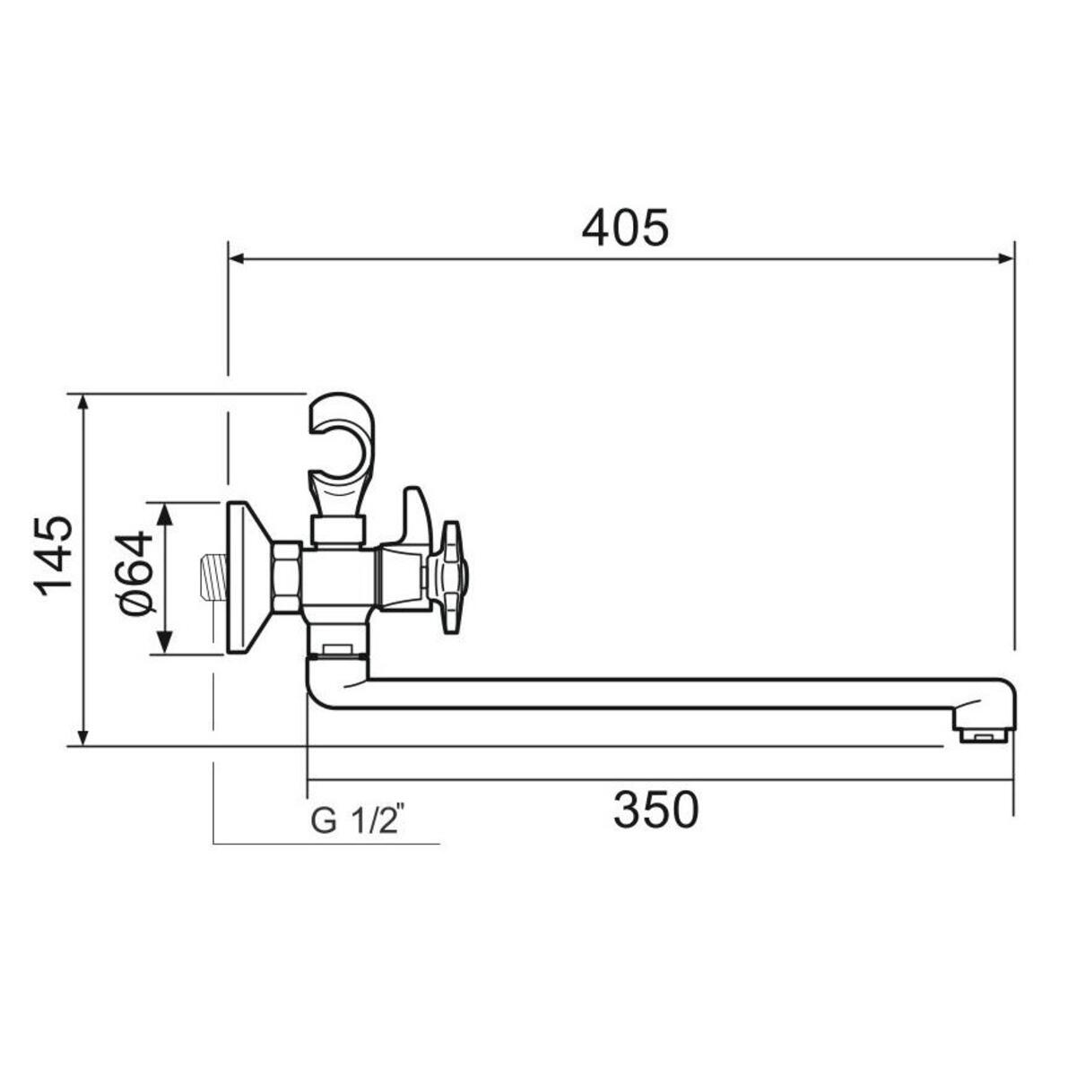 Смеситель для ванны с душем РМС SL115-140E Хром