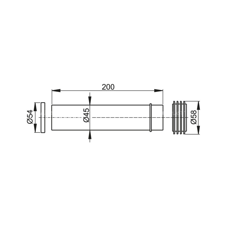 Прокладка + патрубок + манжета Alca Plast 45х58х25 (M901)
