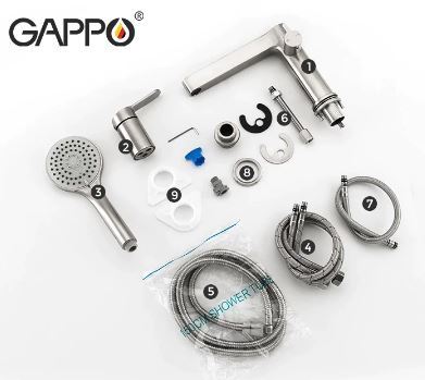 Смеситель для ванны врезной GAPPO  G1199-30 (нержавейка)