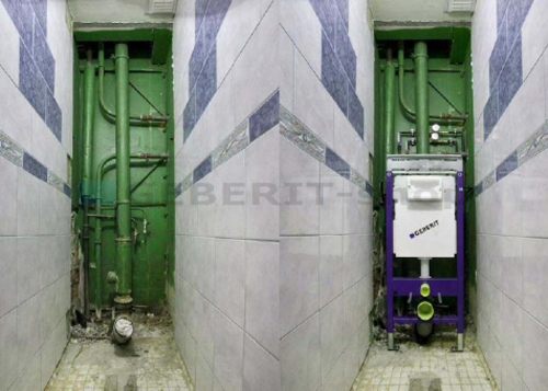 Инсталляция д/унитаза GEBERIT Duofix  Платтенбау 3 в 1 Delta51, хр 458.125.21.1 ВЫСТОВОЧНЫЙ ОБРАЗЕЦ