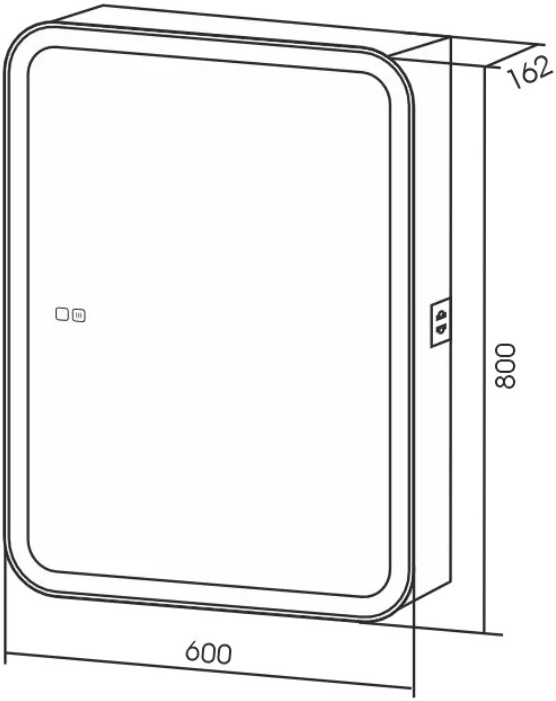 Зеркальный шкаф AQUAME AQM9202 600х800 с посветкой и подогревом универсальный монтаж