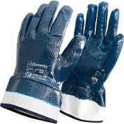 Перчатки Х/Б МБС двойной нитриловый облив, синие, крага 7004403