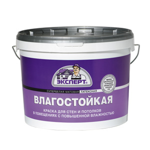 Краска влагостойкая супербелая внутр., 14кг Эксперт