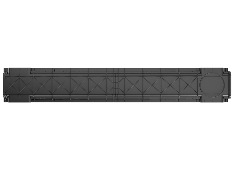Лоток пластиковый Серия LITE 100 h56  (1000*153*56 мм) с пласт. решёткой МЕТАЛЛИК Ecoteck