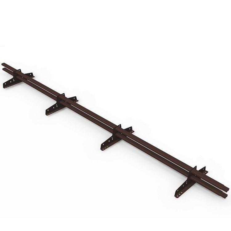 Снегозадержатель трубчатый ЭКО Style (овальный) 20*40/1,2 мм 3000 мм (RAL 8017, коричневый), 4 опоры