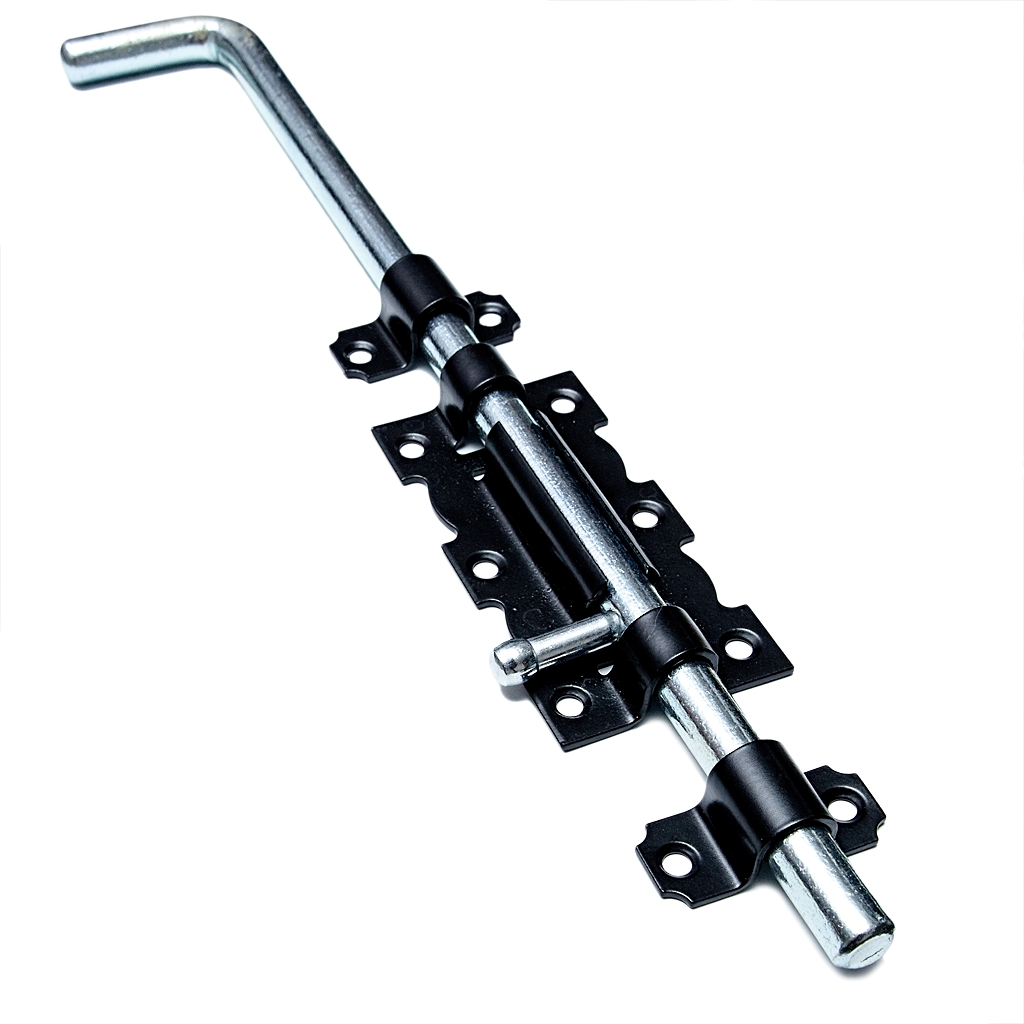 Задвижка дверная НОЭЗ ЗД-110-Уд-SL черный матовый/цинк