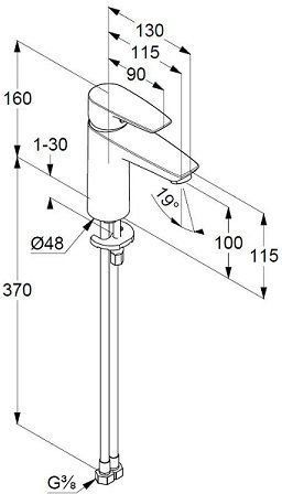 Смеситель для раковины KLUDI 34 292 0575 PURE&SOLID NEW