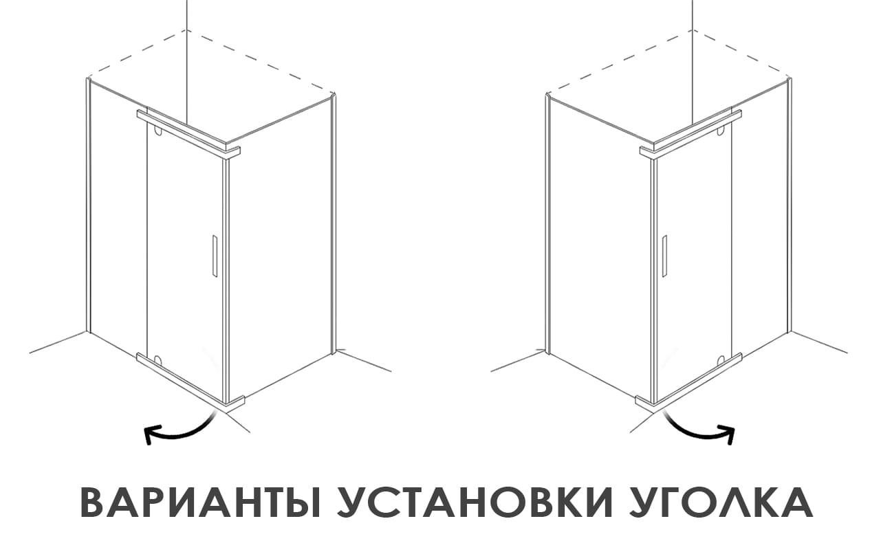 Душевое ограждение ALEX BAITLER™ AB214-120 (1200*900*2000) Стекло Прозрачное Толщина стекла 8 мм  Профиль  нержавеющая сталь