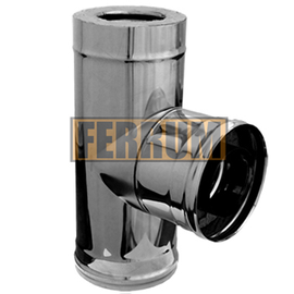 Сэндвич-тройник 90° (430/0,5мм + нерж.) Ф120х200 FERRUM