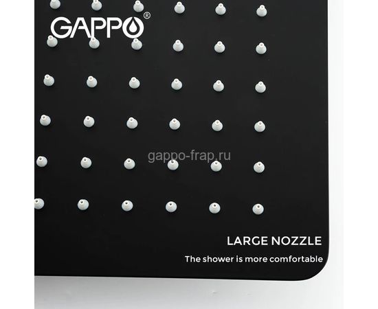 Душевая система с тропическим душем Gappo G2407-6, со смесителем, черная