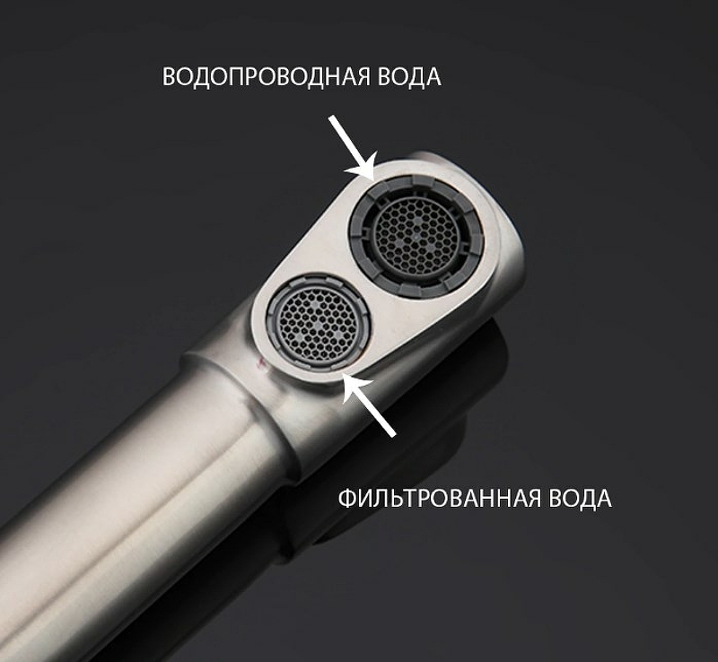 Смеситель для кухни со встроенным фильтром (краном) под питьевую воду Gappo G4399-1