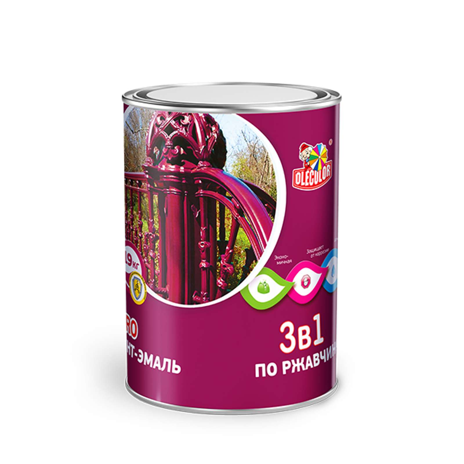Грунт эмаль по ржавчине графит (7024) 0,9кг OLECOLOR