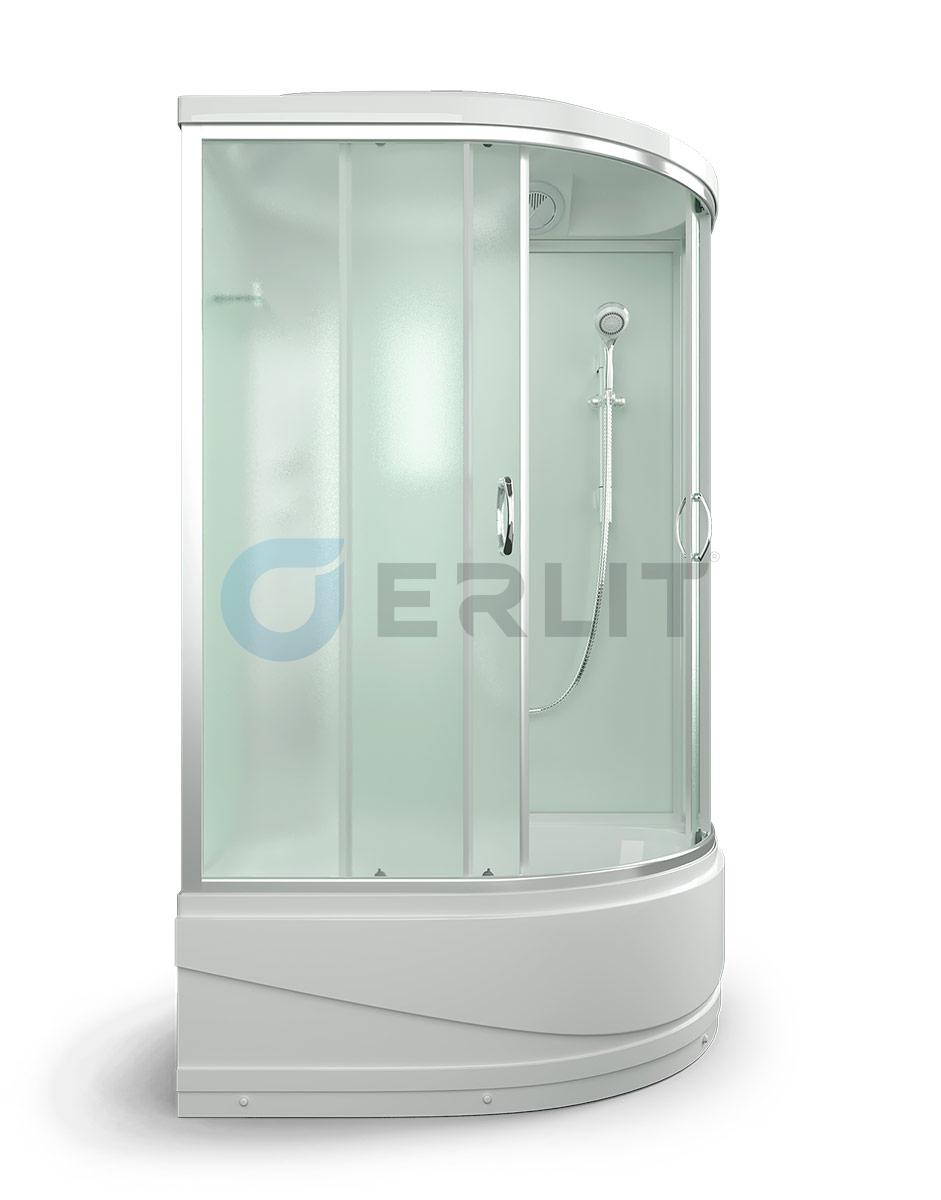 Душ кабина Erlit 120*80*215 арт.ER3512TPL-C3 (L)матов/стекло  высокий поддон тропич душ, ручной душ АКЦИЯ