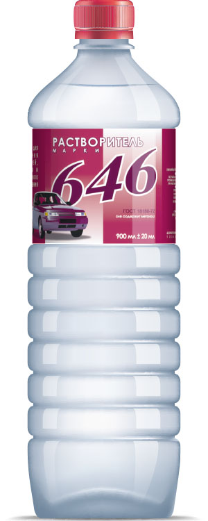 Растворитель 646 ГОСТ 0,9л пл.,бут./18шт Синтез
