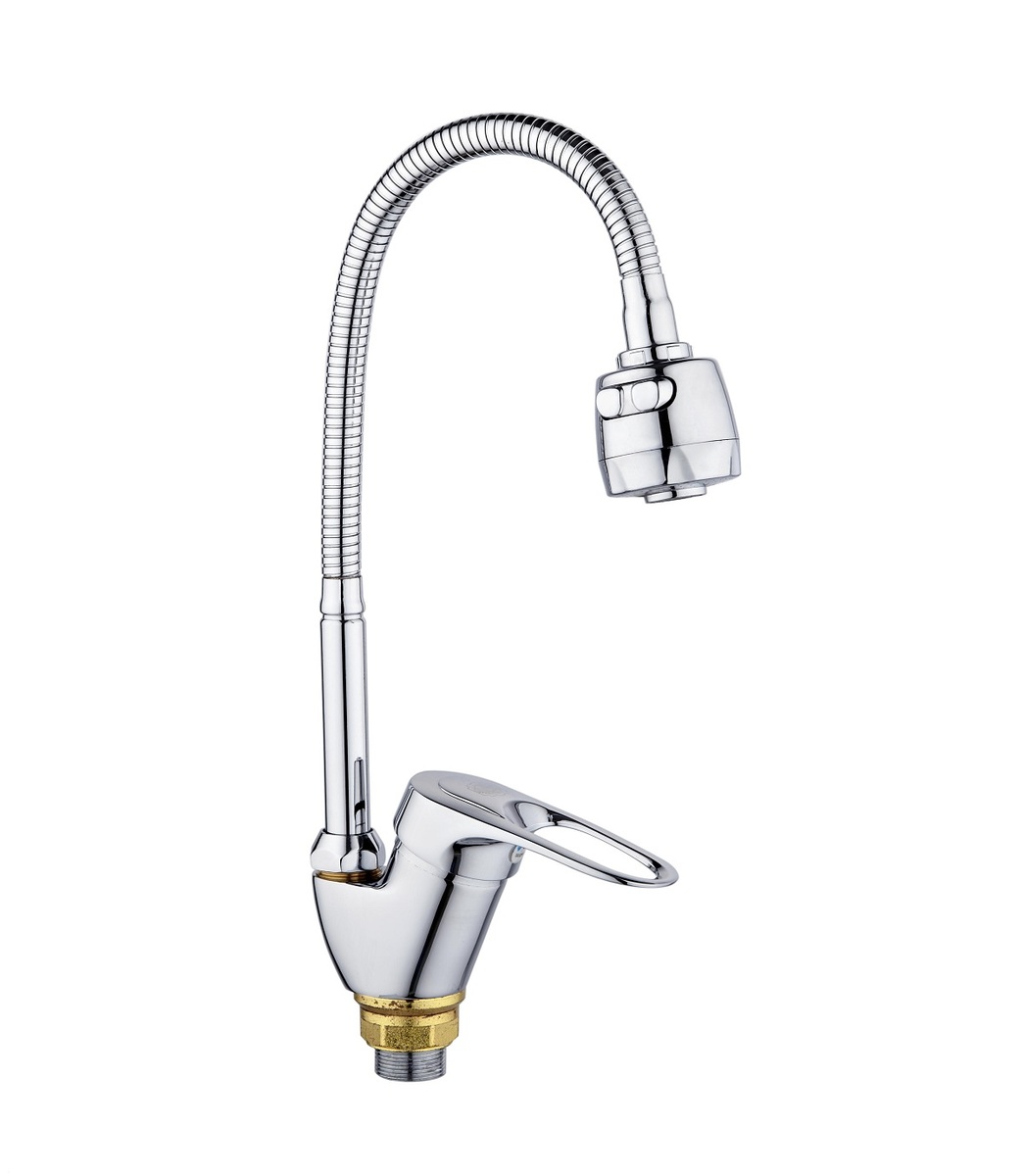 Смеситель для кухни РМС SL55-016F с гибким изливом Хром