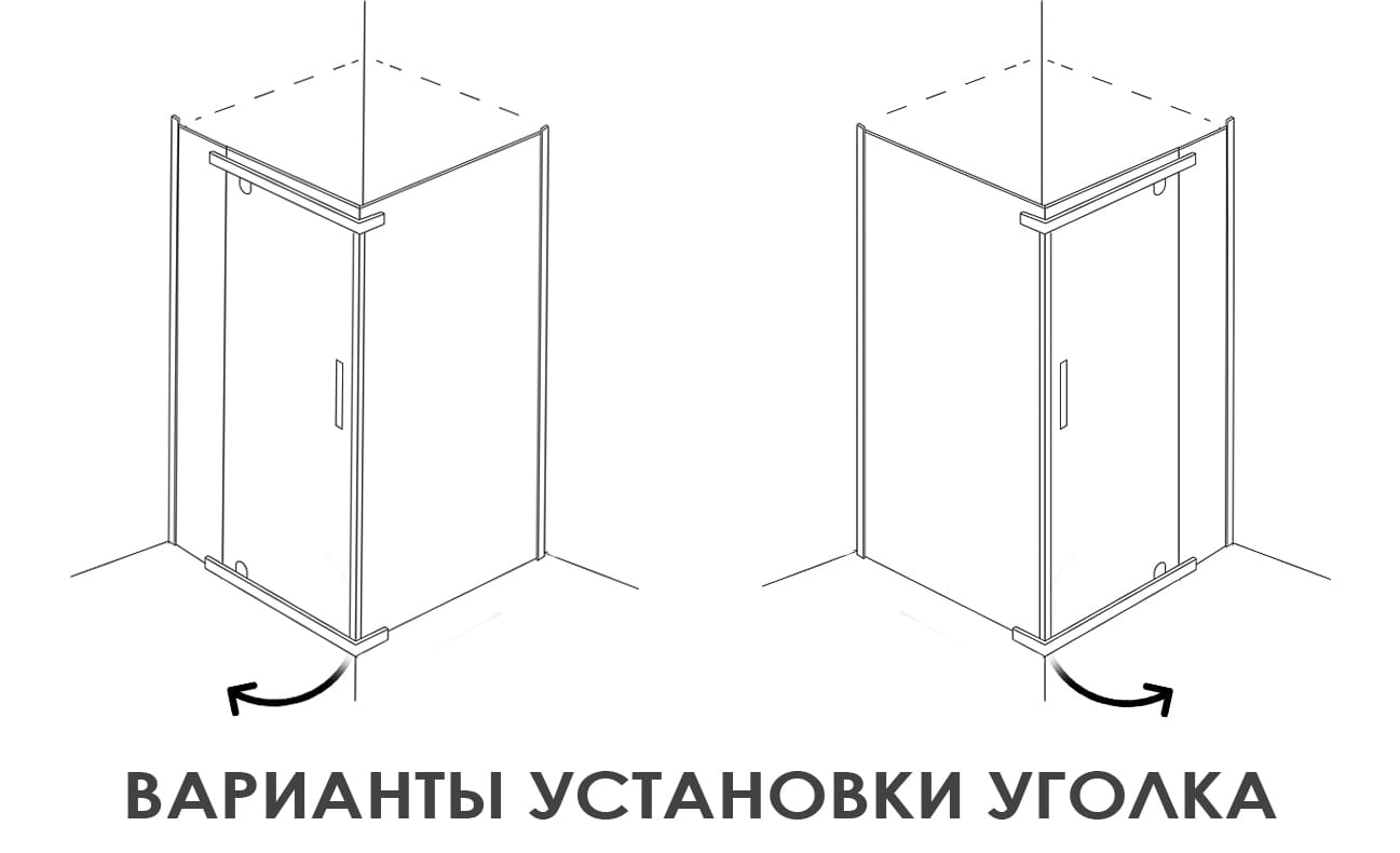 Душевое ограждение ALEX BAITLER™ AB244-100 (1000*1000*2000) Стекло Тонированное, Толщина стекла 8 мм,  Профиль  нержавеющая сталь 