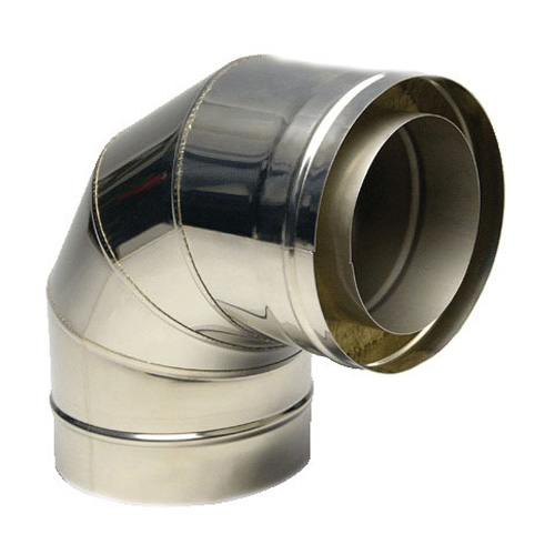 Сэндвич-колено оц.+ нерж. (0,5 мм) 90* д 200*113 (110) мм